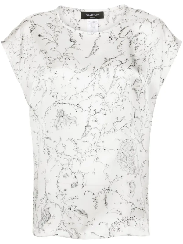 Fabiana Filippi Fabula シルクブラウス | ホワイト | FARFETCH JP