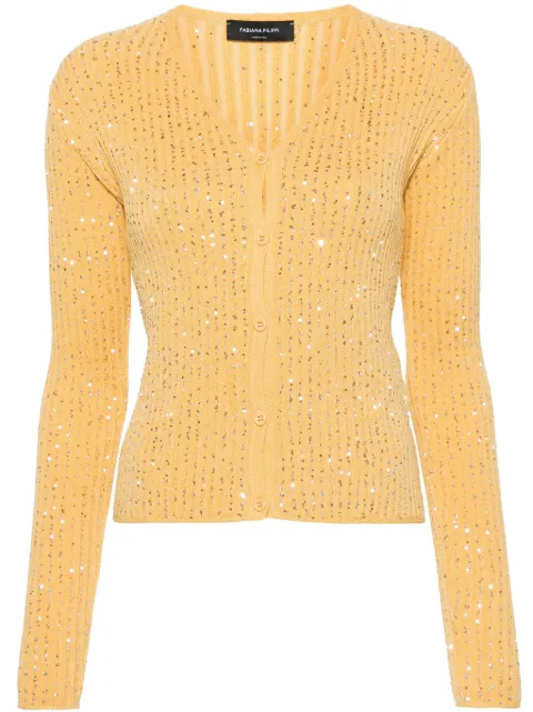 Fabiana Filippi sequin-embellished ribbed cardigan