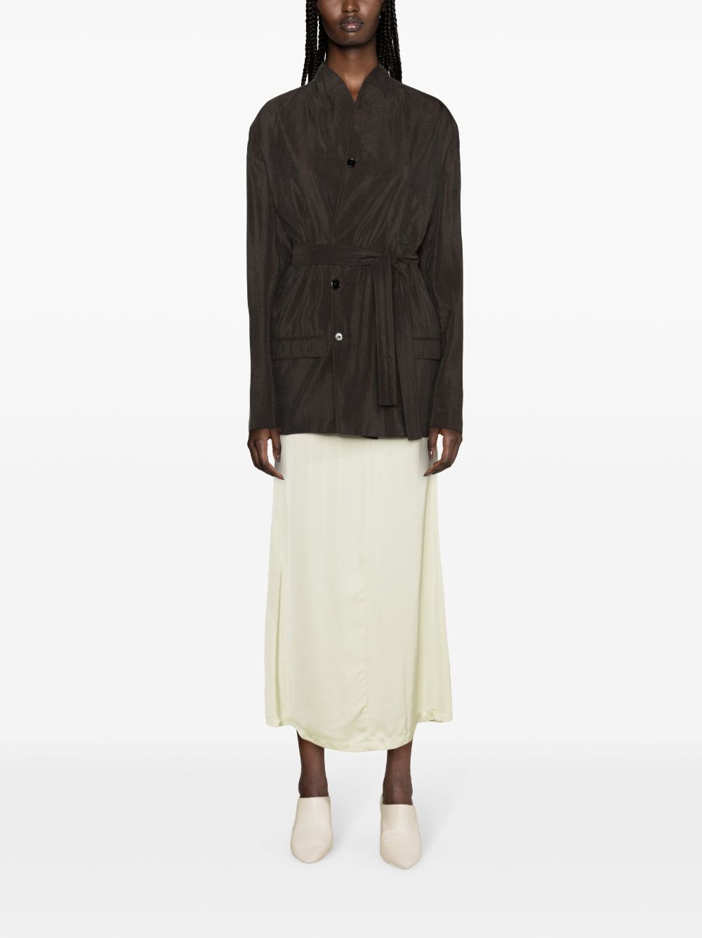 Shop Fabiana Filippi Drawstring-waist Maxi Skirt In Green