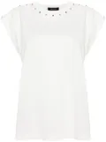 Fabiana Filippi studed cap-sleeve cotton top - White