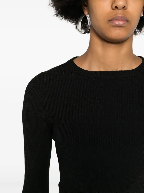 Fabiana Filippi crew neck Ribbed Jumper Black FARFETCH