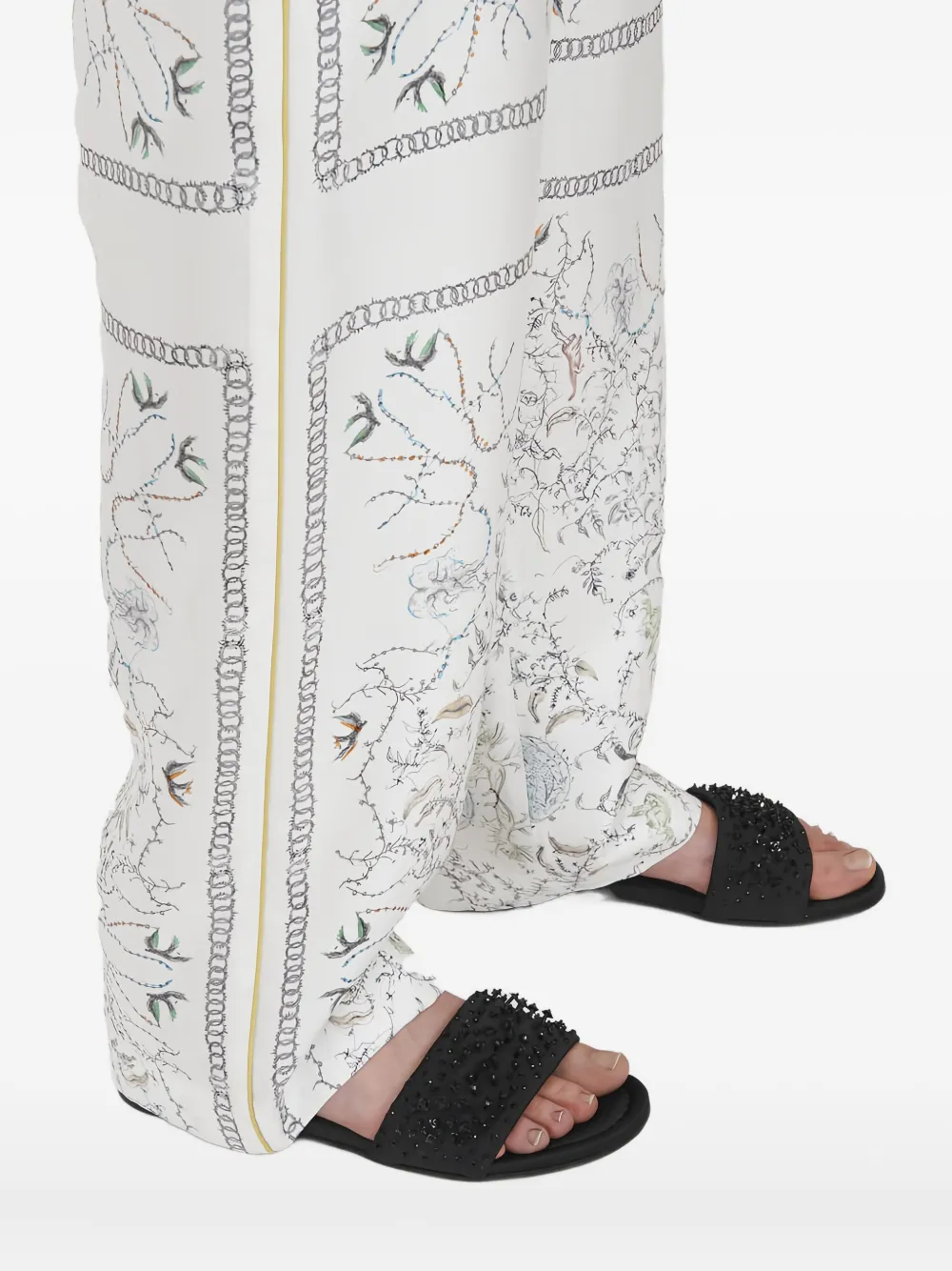 Fabiana Filippi Bead-embellishments Flat Sandals In Black