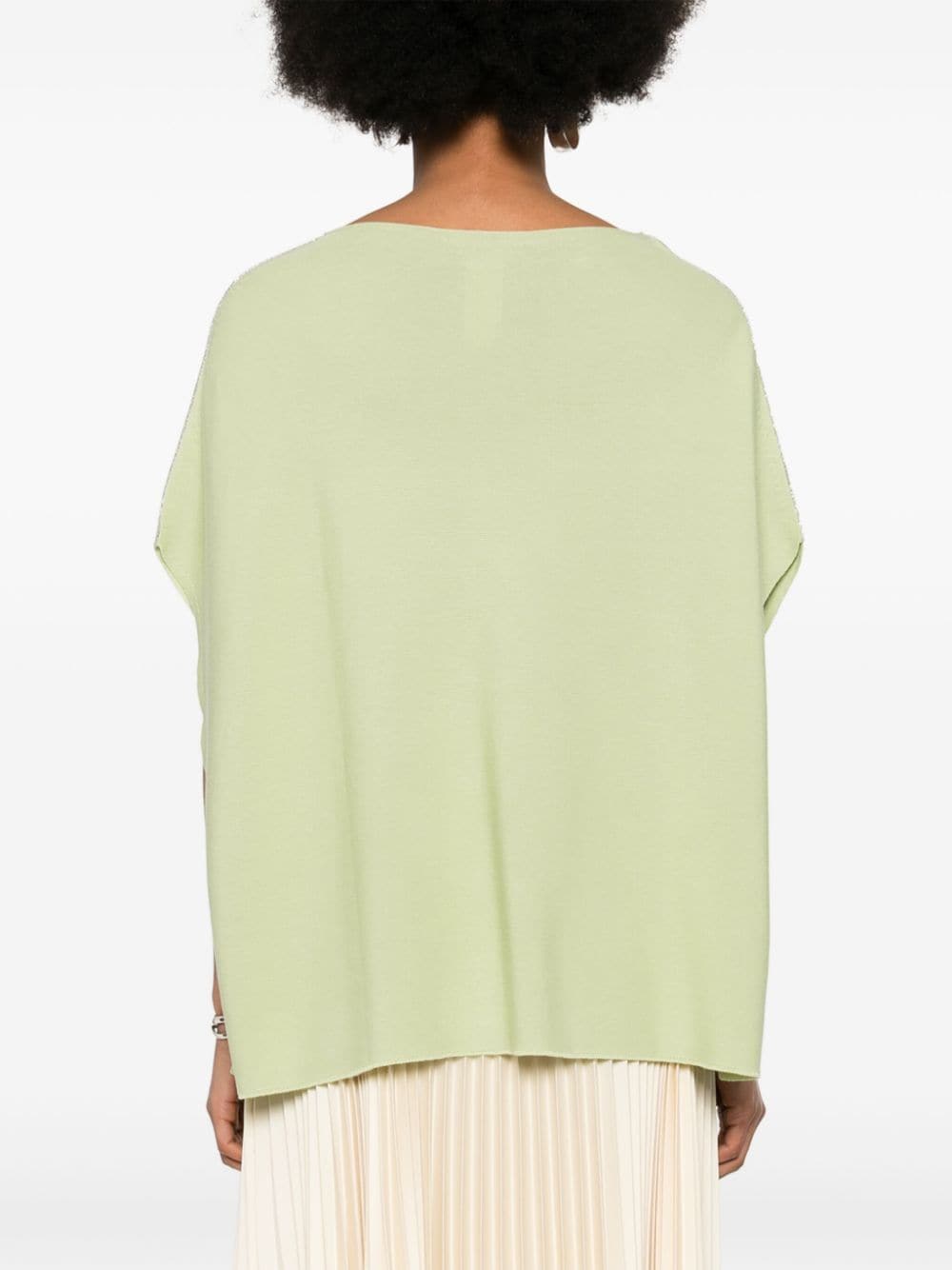 Shop Fabiana Filippi Chain-detail Knitted Top In Green
