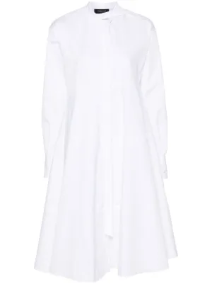 Calvin Klein Long-Sleeve Belted Dress - White