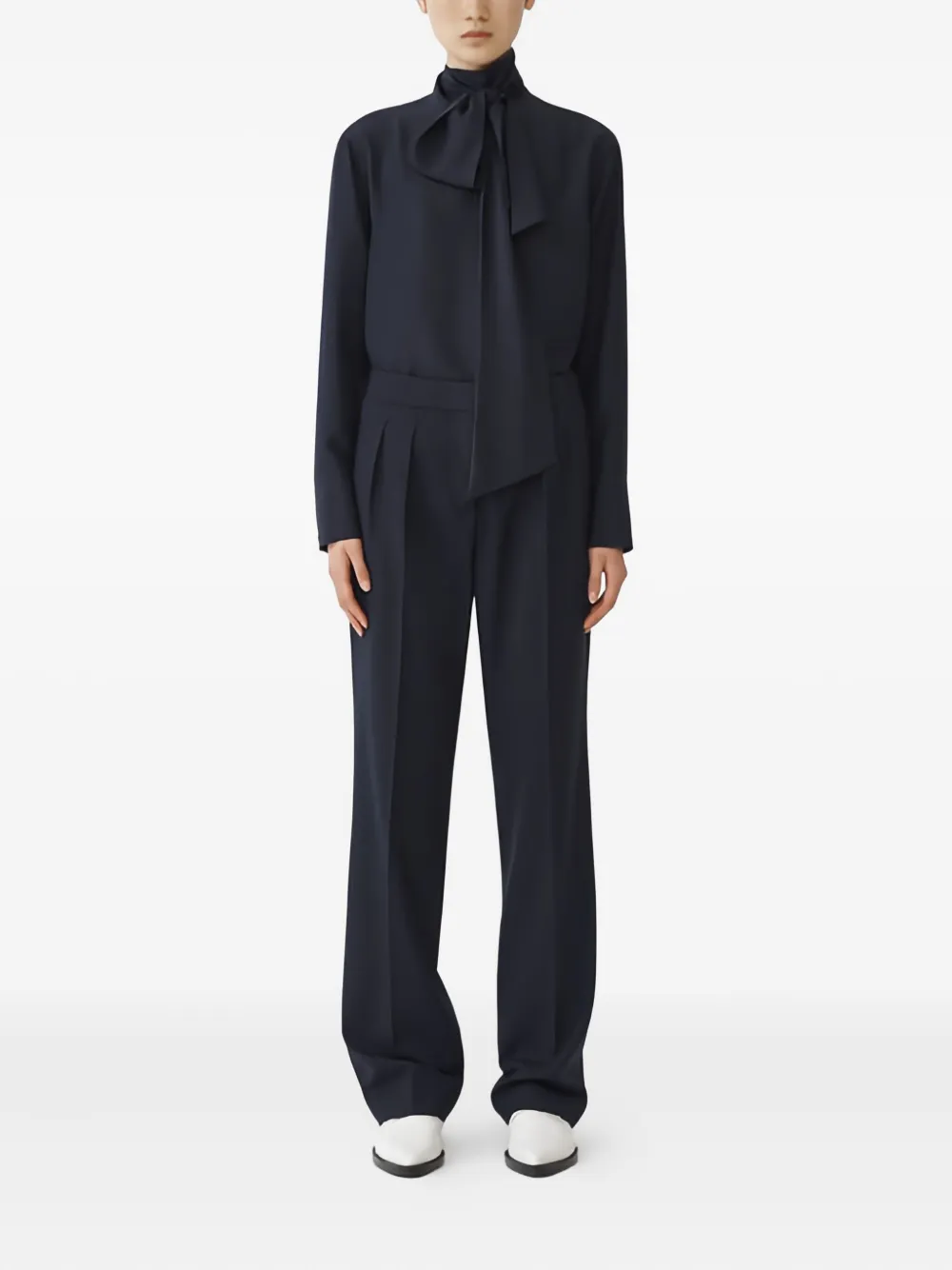 Fabiana Filippi Blouse met gestrikte hals - Blauw