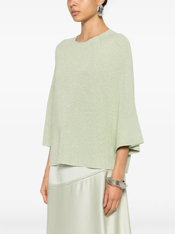 Fabiana Filippi Metallic half-length Sleeves Jumper | Green