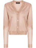 Fabiana Filippi metallic-threading semi-sheer cardigan - Orange