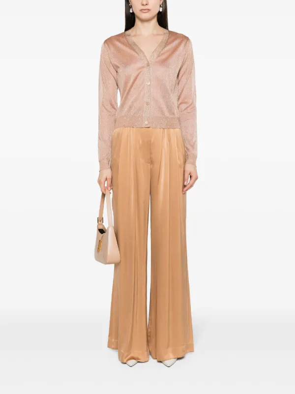Fabiana Filippi metallic-threading semi-sheer Cardigan | Orange Fabiana Filippi metallic-threading semi-sheer Cardigan | Orange