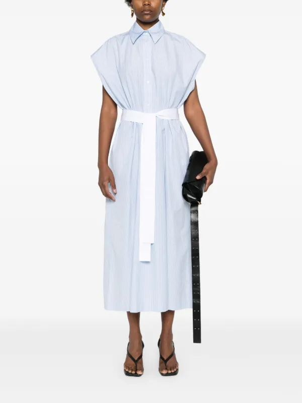 Fabiana Filippi Striped Poplin Shirt Dress | Blue | FARFETCH