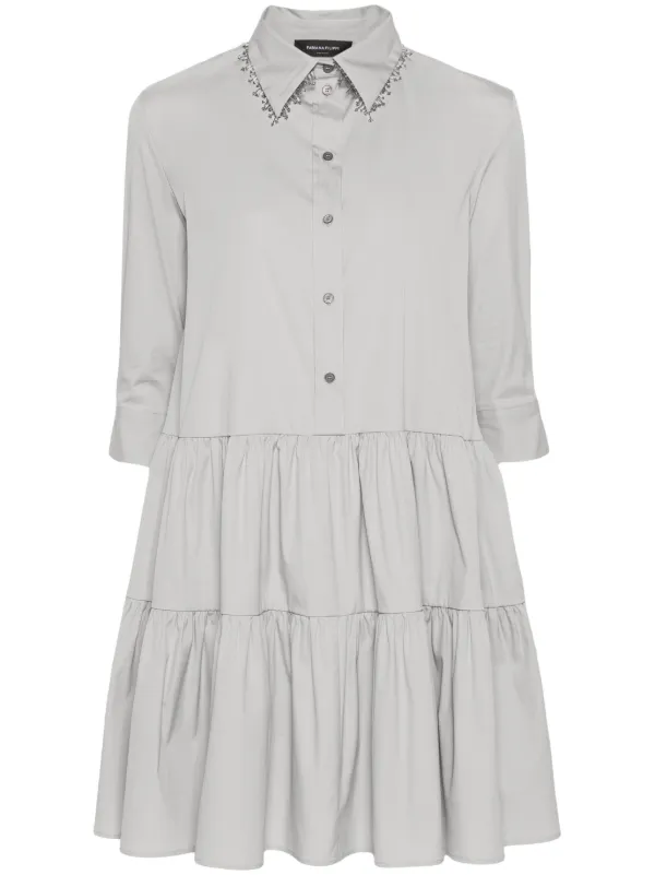 Fabiana Filippi Flared Shirt Dress | Grey | FARFETCH UK