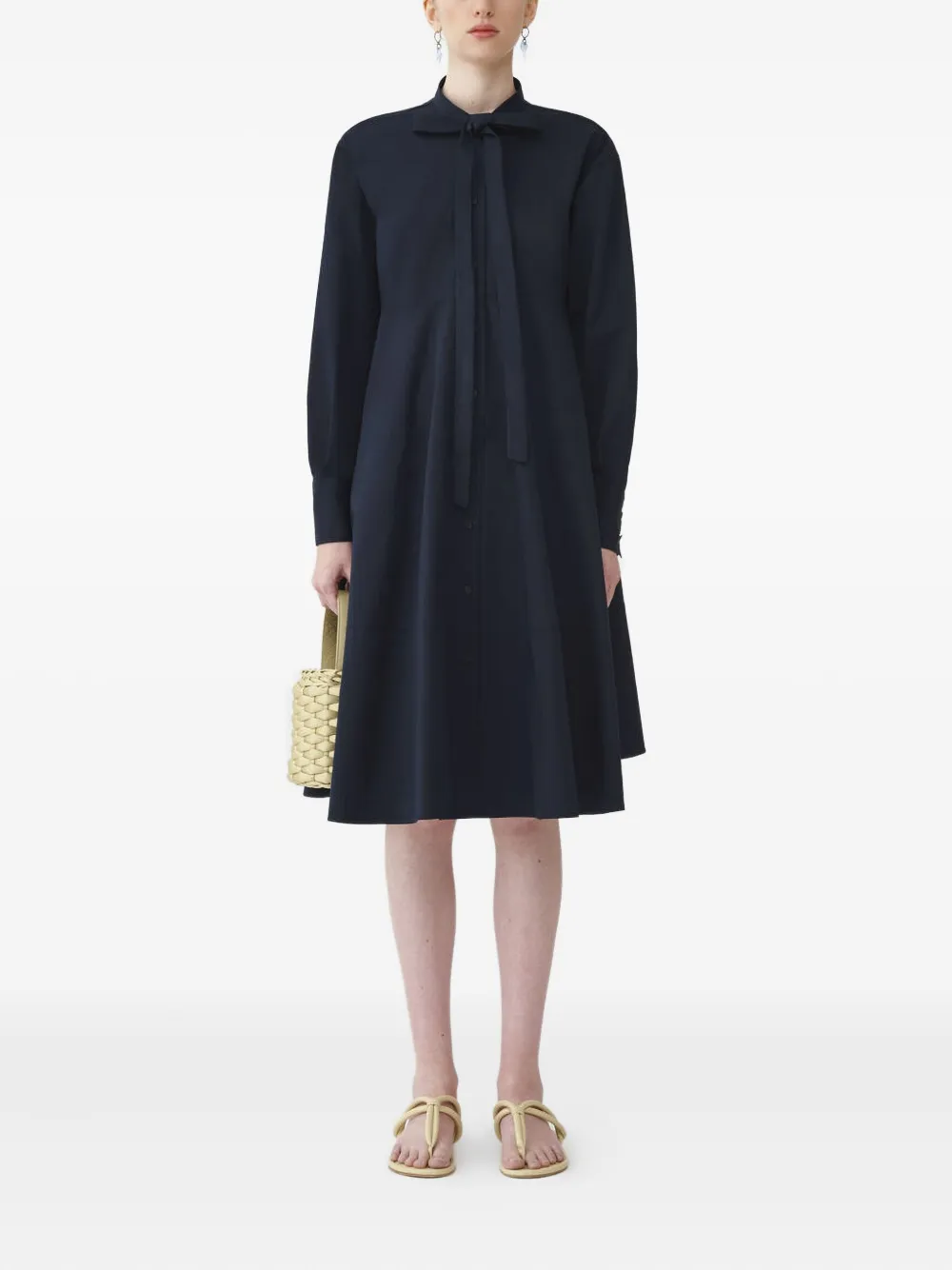 Fabiana Filippi Midi-jurk met gestrikte hals - Blauw