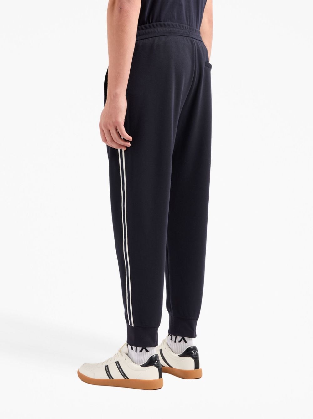 Shop Armani Exchange Logo-embroidered Track Pants In Black