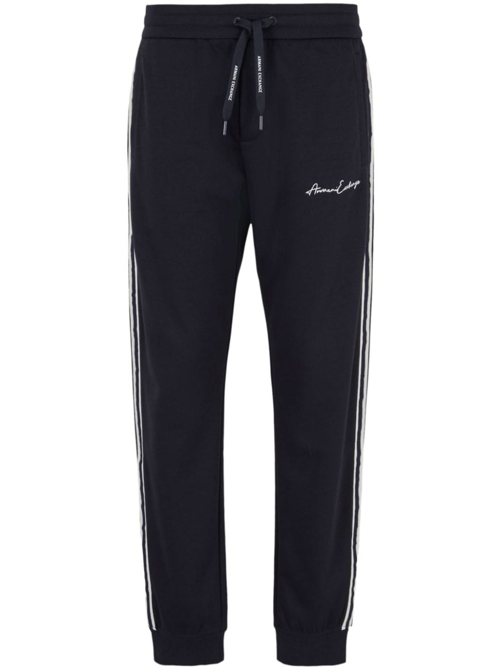 Shop Armani Exchange Logo-embroidered Track Pants In Black