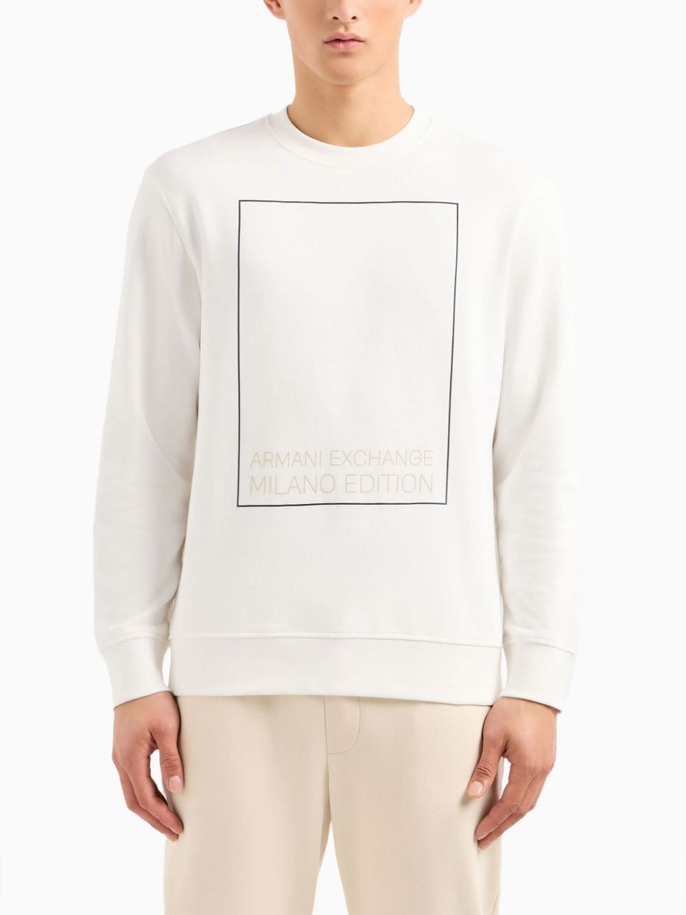 Armani Exchange Sweater met logoprint Wit