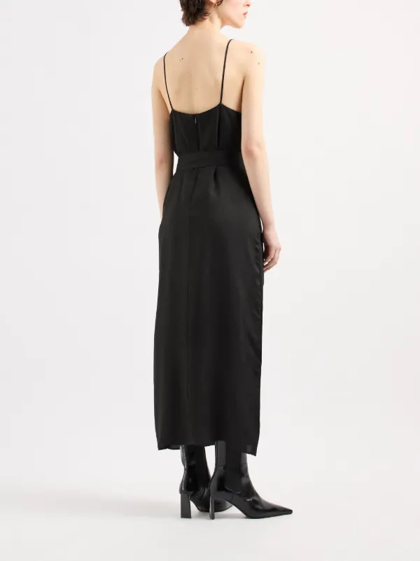 Armani Exchange Belted Patterned Jacquard Maxi Dress - Black Armani Exchange Belted Patterned Jacquard Maxi Dress - Black
