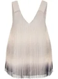 Armani Exchange gradient lace pleated blouse - Neutrals