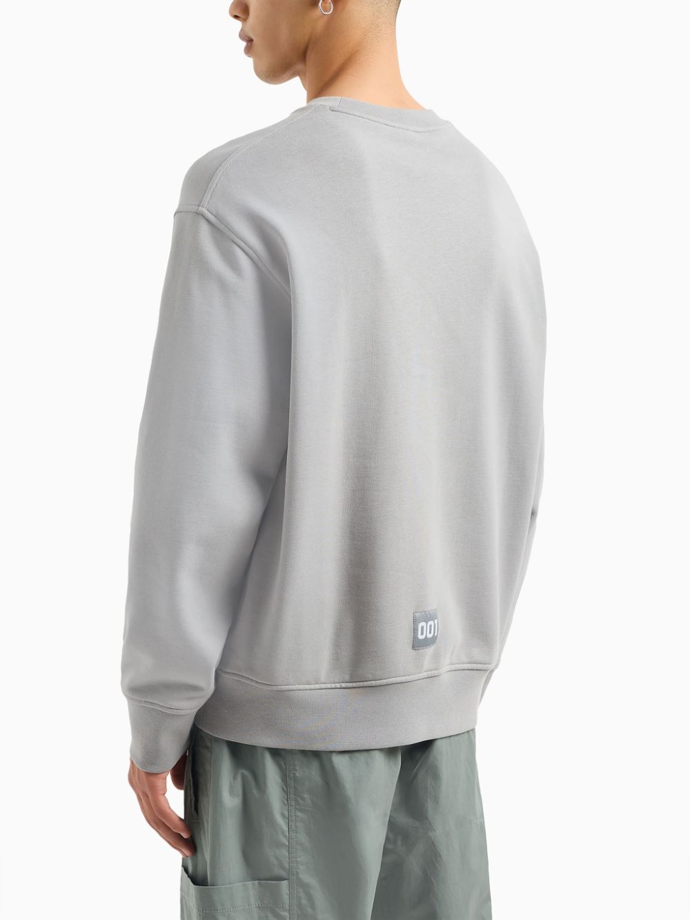 Shop Armani Exchange Logo-embroidered Cotton Sweatshirt In Grey