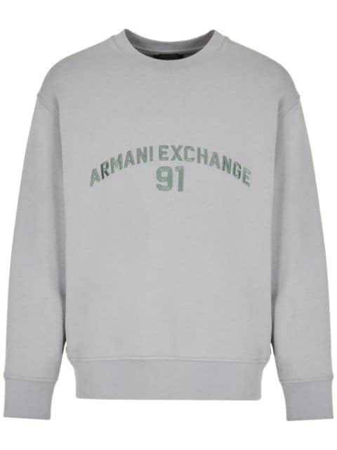 Armani Exchange logo-embroidered cotton sweatshirt