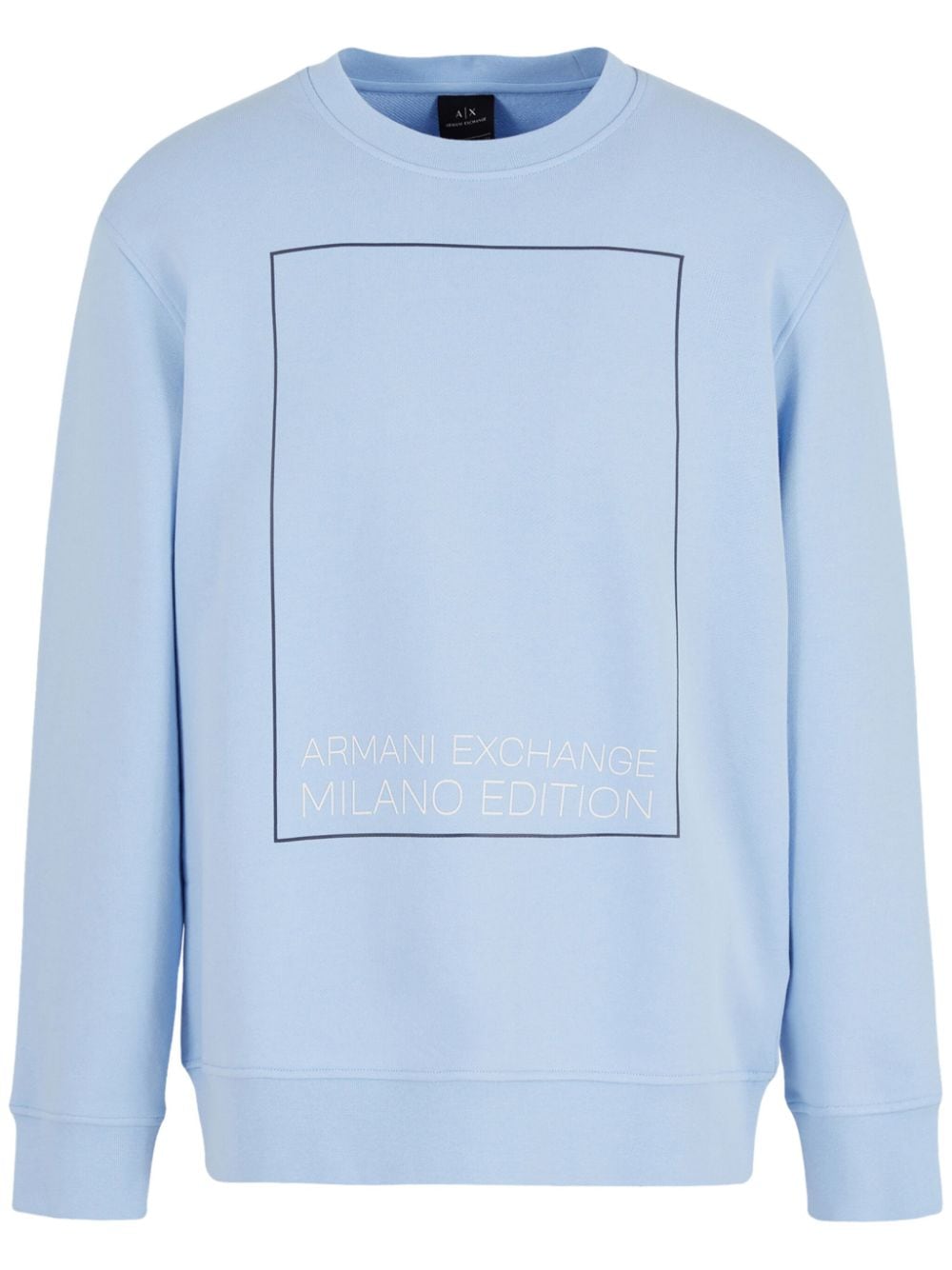 Armani Exchange Milano Edition-print Cotton Sweatshirt In Blue