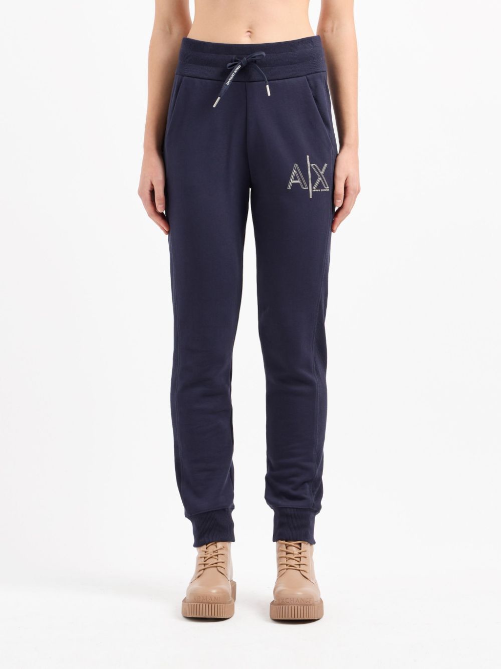 Armani Exchange Skinny trainingsbroek met logoprint - Blauw