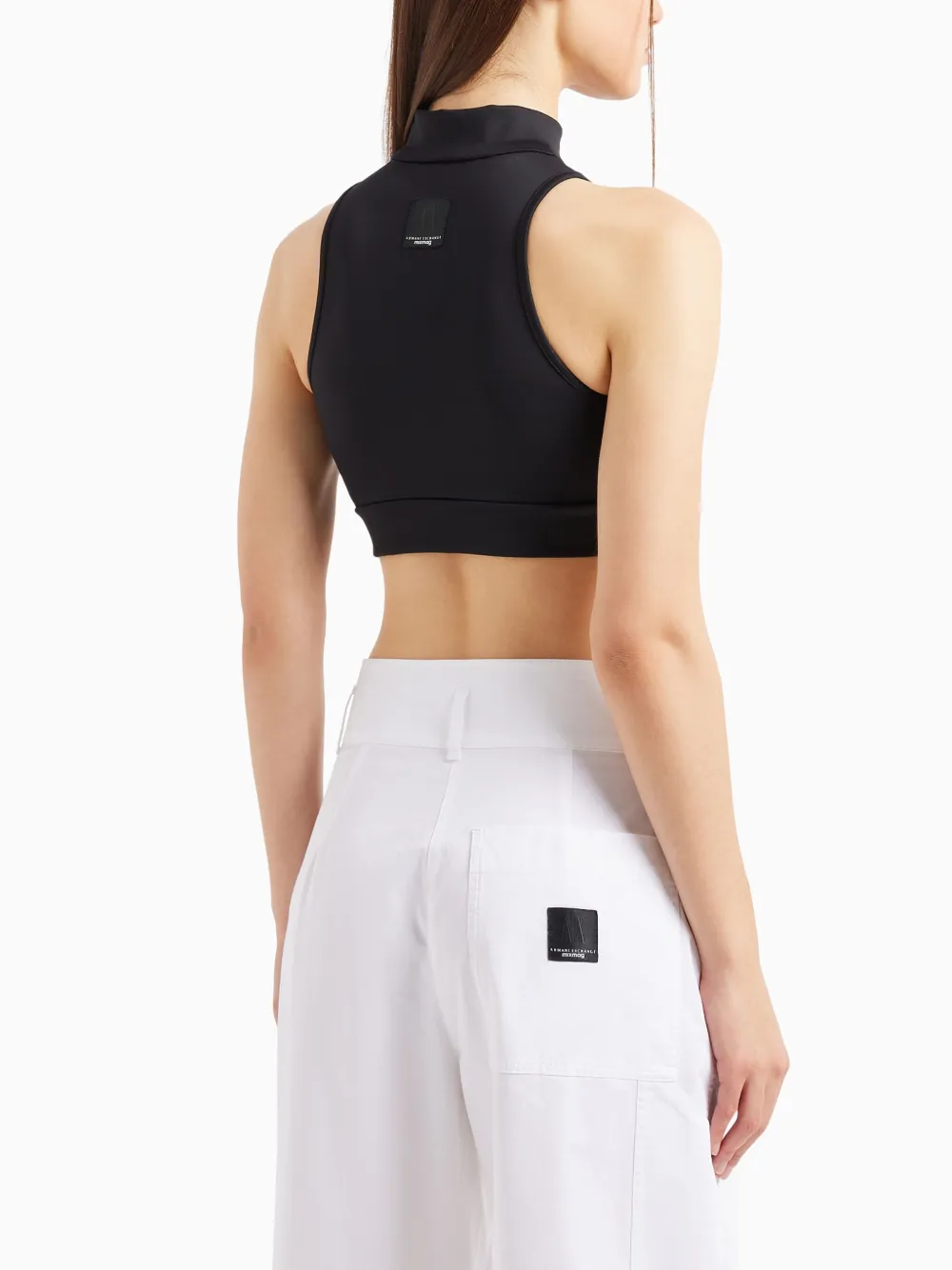Armani Exchange Cropped tanktop Zwart