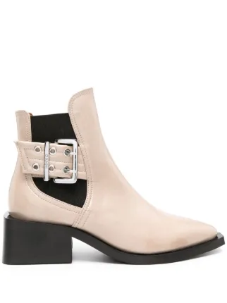 GANNI Feminine 50mm Buckle Chelsea Boots Neutrals FARFETCH