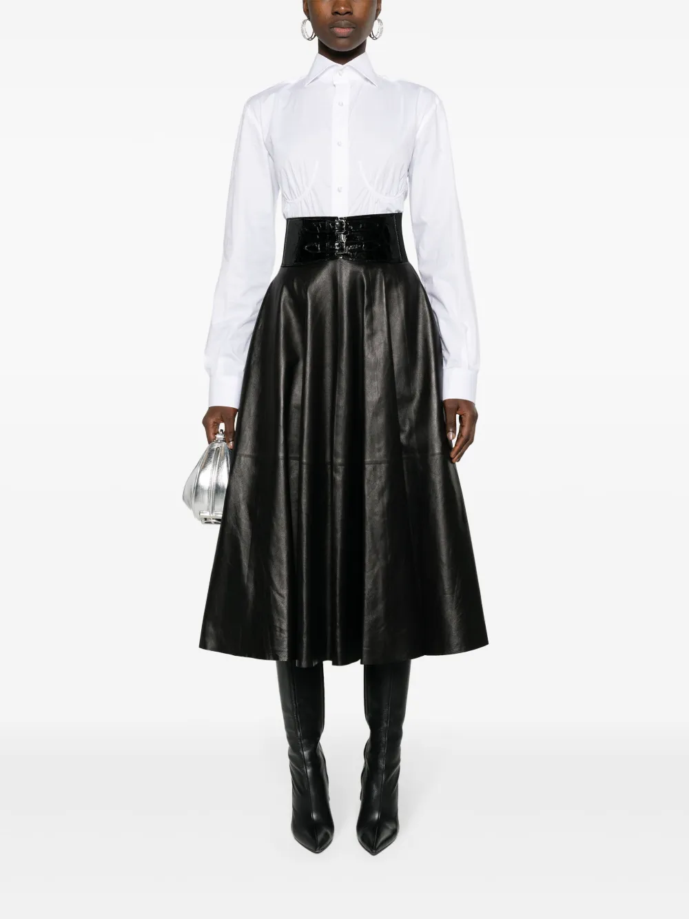 Alaïa belted leather midi skirt | A-Line Skirts | Image 2