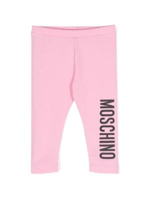 MOSCHINO BABY: leggings in cotton - Blue  Moschino Baby pants MRP02RLCA60  online at