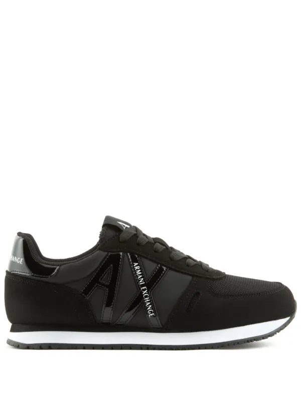 Armani Exchange embossed logo Panelled Sneakers Black FARFETCH AO