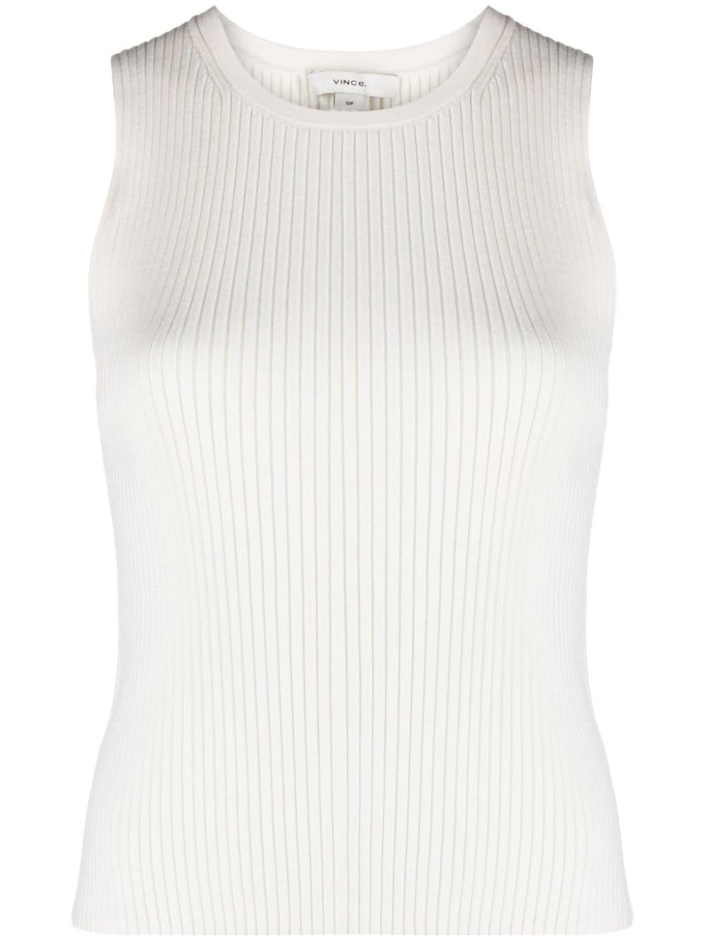 Vince ribbed knitted tank top - Bianco