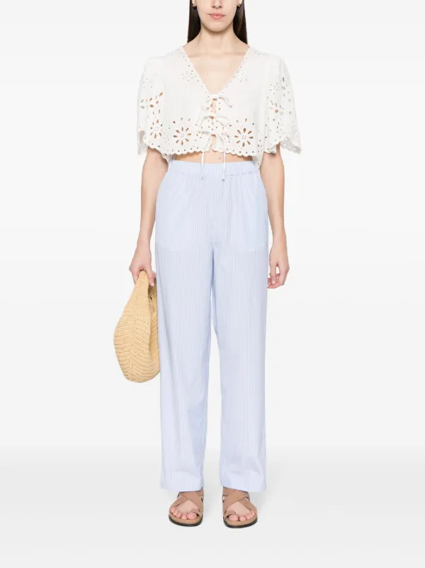 【★大人気★】fabiana filippi ☆ ストライプパンツ Fabiana Filippi ストライプ パンツ | ブルー | FARFETCH JP