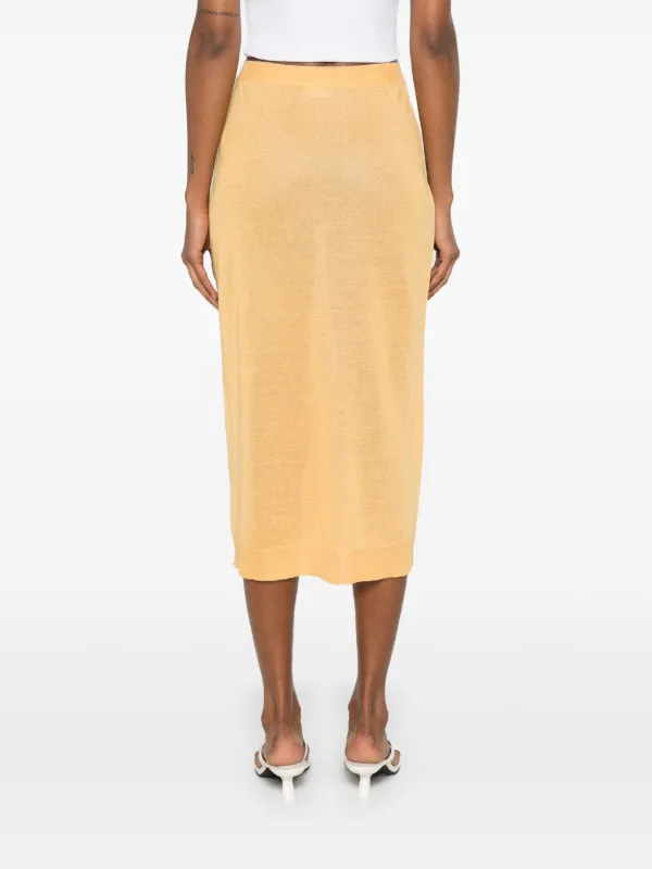 スカート FABIANA FILIPPI Women Mid Skirts GND265F367 L186778 Yellow Fabiana Filippi fine-knit Midi Skirt | Yellow | FARFETCH