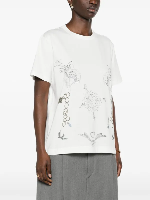 Fabiana Filippi Fabula-print Cotton T-shirt | White | FARFETCH
