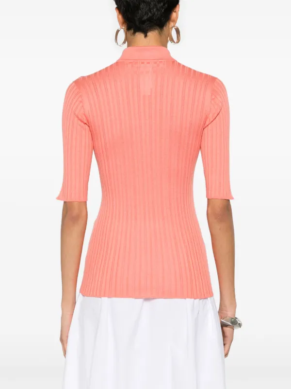 Fabiana Filippi Ribbed Polo Shirt | Pink | FARFETCH JO Fabiana Filippi Ribbed Polo Shirt | Pink | FARFETCH JO