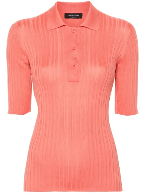 Fabiana Filippi playera tipo polo tejida de canalé