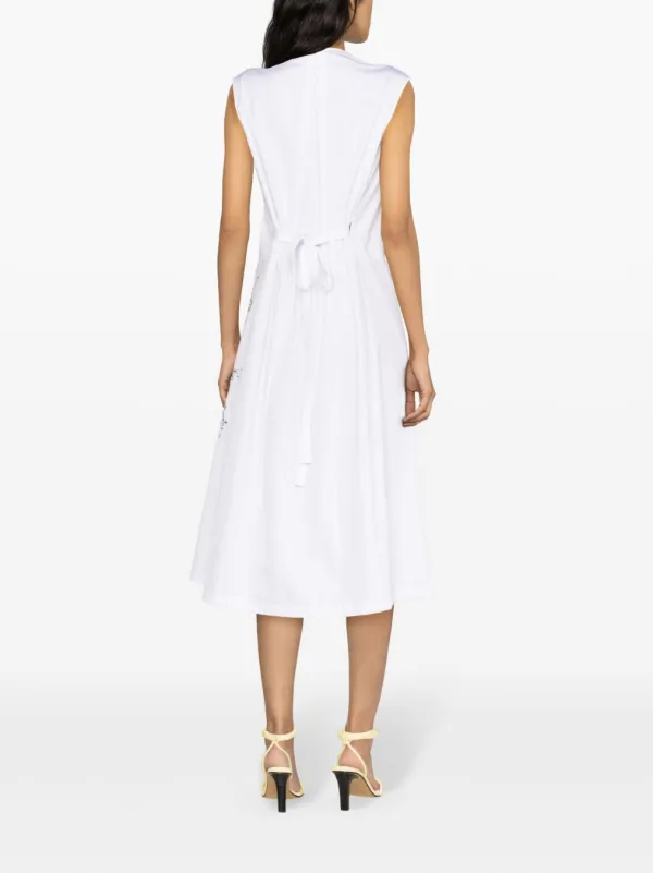 Fabiana Filippi Embroidered Cotton Wrap Dress | White | FARFETCH GE