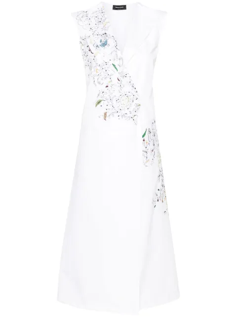 Fabiana Filippi embroidered cotton wrap dress