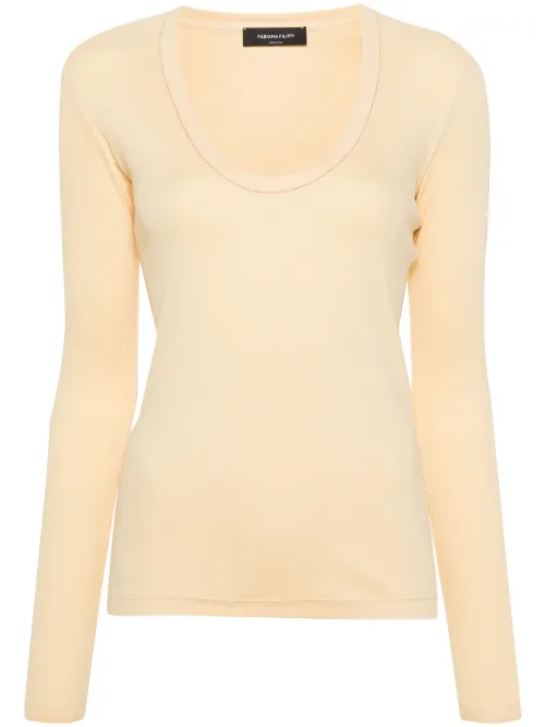 T-shirt à bord orné de perles - Fabiana Filippi - Modalova