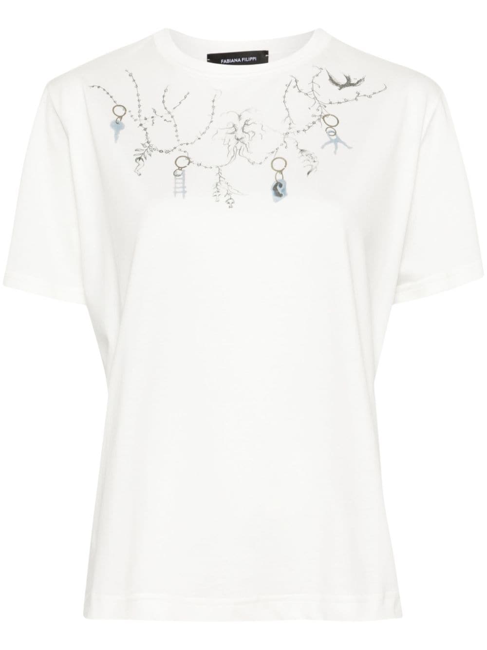 Fabiana Filippi T-shirt met print Wit