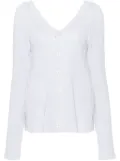 Fabiana Filippi lurex-detailed ribbed-knit cardigan - White