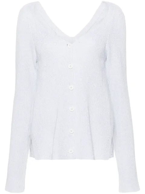 Fabiana Filippi lurex-detailed ribbed-knit cardigan