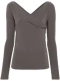 Fabiana Filippi asymmetric-neck layered blouse - Grey