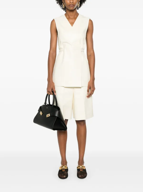 ショートパンツ FABIANA FILIPPI Woman Short White TPD274F096D646 0142 Fabiana Filippi ミッドライズ レザーショートパンツ | ホワイト
