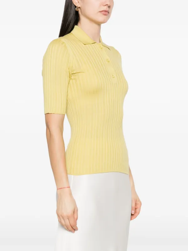 Tシャツ・カットソー FABIANA FILIPPI Ribbed jersey polo shirt (MAD275F507 0142) Fabiana Filippi ribbed-knit short-sleeved Polo Shirt