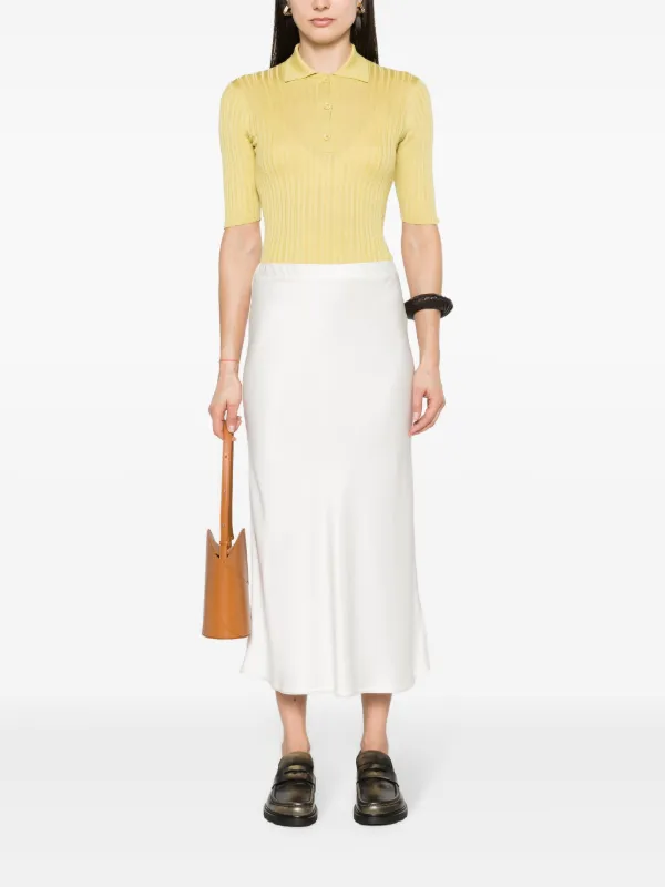 Tシャツ・カットソー FABIANA FILIPPI SS25 POLO (MAD265F011L165 825) Fabiana Filippi ribbed-knit Polo Shirt | Green | FARFETCH AU
