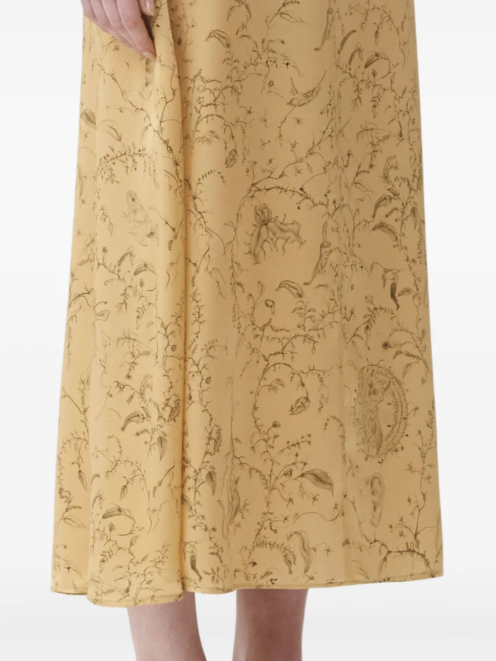 Fabiana Filippi Floral-print Midi Skirt In Brown