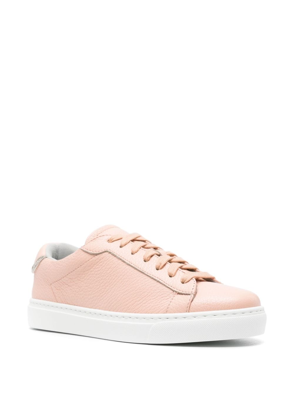 Shop Fabiana Filippi Dalila Leather Sneakers In Pink