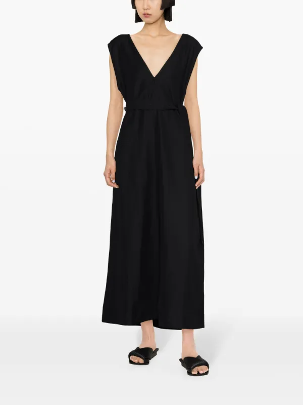 belted crepe midi dress Women's Long Sleeve Belted Crepe Midi Dress, Rose