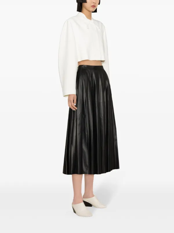 Fabiana Filippi レザー プリーツスカート | ブラック | FARFETCH JP