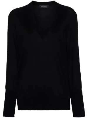 Jil Sander V-neck Cashmere Top | Black | FARFETCH RO